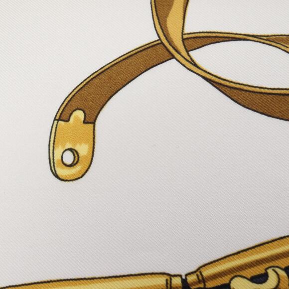 HERMES Authentic White Silk Scarf - Picture 6 of 7